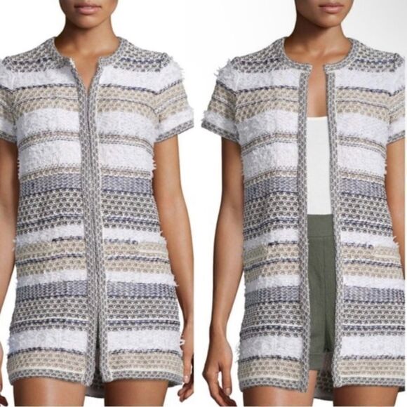 Diane Von Furstenberg White/Tan/Grey Arryn Knit Sweater Size Petite (XS). EUC! - Picture 5 of 11